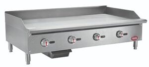 kratos 29y-006 48" wide commercial gas countertop griddle with manual controls, 4 burners, 120,000 btu