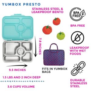 Yumbox Presto Leakproof Stainless Steel Leakproof Bento Box (Tulum Blue)