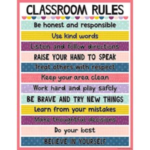 teacher created resources oh happy day classroom rules chart, 17" x 22"