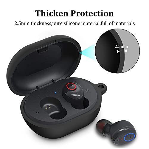 LEFXMOPHY Case Cover Replacement for Kurdene S8 Wireless Earbuds, Black Silicone Protective Skin Sleeve (Not for S8 Pro)