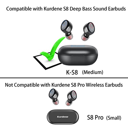 LEFXMOPHY Case Cover Replacement for Kurdene S8 Wireless Earbuds, Black Silicone Protective Skin Sleeve (Not for S8 Pro)
