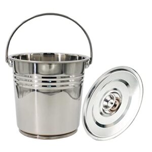 yardwe compost bin stainless steel compost bucket kitchen countertop odorless compost pail with lid food waste container with carrying handle for outdoor indoor silver