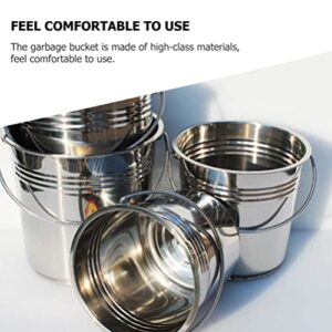 Yardwe Compost Bin Stainless Steel Compost Bucket Kitchen Countertop Odorless Compost Pail with Lid Food Waste Container with Carrying Handle for Outdoor Indoor Silver