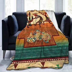 southwest native fleece blanket for bed or sofa all season throw blankets anti-pilling flannel ultra-soft 60"x50"