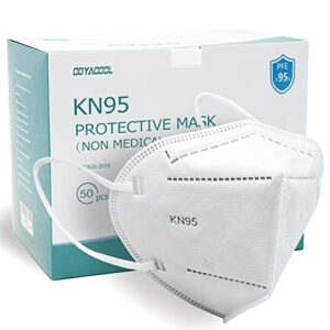 coyacool kn95 mask 20pcs face mask, individually packaged 5-ply breathable & comfortable safety disposable face masks, filter efficiency≥95% protection against pm2.5,dust cup dust mask, white