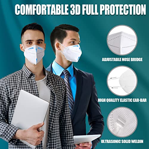 COYACOOL KN95 Mask 20Pcs Face Mask, Individually Packaged 5-Ply Breathable & Comfortable Safety Disposable Face Masks, Filter Efficiency≥95% Protection Against PM2.5,Dust Cup Dust Mask, White