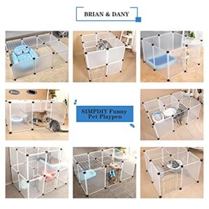 BRIAN & DANY 2-Tier Small Animals Playpen, Portable Pet Playpen Indoor with 2 Doors for Puppy, Hamsters, Guinea Pig, Rabbits - 28 Panels, 43.1" x 27.5" x 27.5"