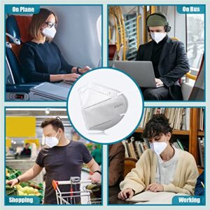 COYACOOL KN95 Mask 50Pcs Face Mask, Individually Packaged 5-Ply Breathable & Comfortable Safety Disposable Face Masks, Filter Efficiency≥95% Protection Against PM2.5,Dust Cup Dust Mask, White