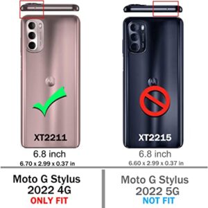 LeYi for Motorola G Stylus 2022 Case 4G, Moto G Stylus Case 2022 with 2 Pcs Tempered Glass Screen Protector, [Military-Grade] Case with Magnetic Ring Kickstand for Motorola G Stylus 2022, Rose Gold