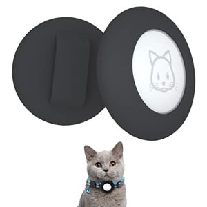 2022 airtag cat collar holder, small air tag cat collar holder compatible with apple airtag gps tracker, 2pack waterproof case cover for cat dog pet collar within 3/8 inch (2 black)