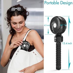 Auto Oscillating Stroller Fan, Portable Fan - 4200 mAh Rechargeable Battery Operated Fan, Small USB Fan Handheld Personal Fan, 3 Speeds Powerful Airflow for Stroller, Crib, Bike, Treadmill, Desktop