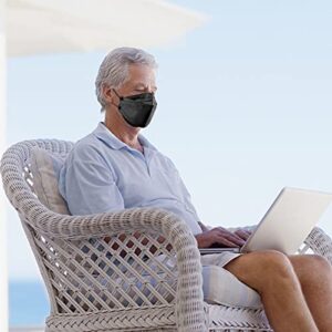 KellyKessa 50Pcs 4-Ply KF94 Black Face Masks Breathable 3D Design Protective Face Filter, No Pain Earloop (Black)
