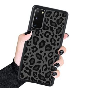 kanghar case compatible with galaxy s20,black leopard design,tire texture non-slip + shockproof rugged tpu protective case for samsung galaxy s20 6.2 inch-leopard pattern