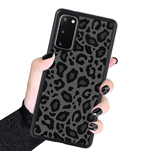 KANGHAR Case Compatible with Galaxy S20,Black Leopard Design,Tire Texture Non-Slip + Shockproof Rugged TPU Protective Case for Samsung Galaxy S20 6.2 Inch-Leopard Pattern