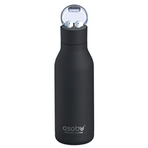 asobu earphone h2 audio insulated water bottle stainless steel 20 ounce (black)