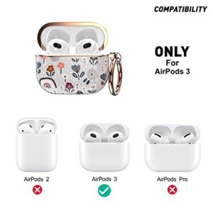 wenew case for AirPods 3, AirPod 3 case for Women, AirPods 3rd Generation case, Key Chain, LED Visible, Heavy Duty, Support Wireless Charging (Gray)