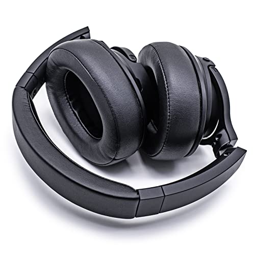 ZIXUANCUSHION Ear Pads Compatible with ATH-SR50BT Headphones, Protein Leather/Memory Foam Ear Cushions (Black)