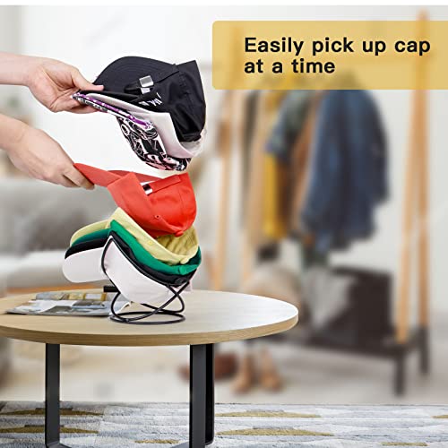 Simland Hat Rack and Baseball Cap Organizer for men and women, Black Hat Storage Display Holder on Desk (Iron)