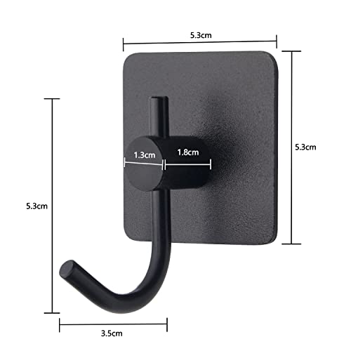 VAEHOLD Adhesive Wall Hooks, Heavy Duty Sticky Holder Waterproof Aluminum Towel Hooks for Hanging Coat, Hat, Towel, Robe, Key, Clothes, Closet Hook Wall Mount for Kitchen, Bathroom