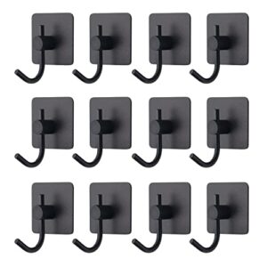 vaehold adhesive wall hooks, heavy duty sticky holder waterproof aluminum towel hooks for hanging coat, hat, towel, robe, key, clothes, closet hook wall mount for kitchen, bathroom