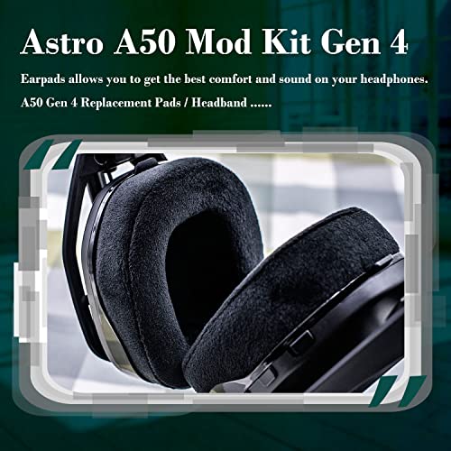 ZIXUANCUSHION Ear Pads Compatible with Astro A50 GEN4 Headset, A50 GEN 4 Mod Kit - Velvet/Ear Cushion/Headband/A50 Accessories - NOT FIT A50 GEN 3