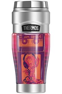thermos guardians of the galaxy i am groot tonal dance stainless king stainless steel travel tumbler, vacuum insulated & double wall, 16oz