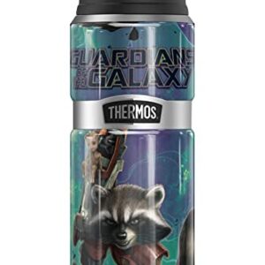 Guardians of the Galaxy Guardians Rocket And Groot THERMOS STAINLESS KING Stainless Steel Drink Bottle, Vacuum insulated & Double Wall, 24oz