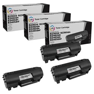 ld products compatible toner cartridge replacement dell 331-9805 mx11xh high yield (black, 2-pack) for use in laser b2360d, b2360dn, b3460dn, b3465dn, b3465dnf
