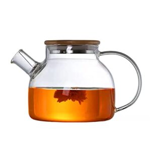 hwagui - glass teapot with infuser for loose tea and blooming tea, heat resistant glass teapot and kettle for stovetop, perfect tea maker, 1000ml/33oz