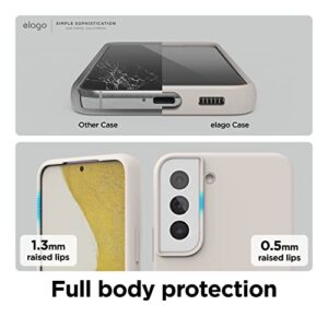 elago Compatible with Samsung Galaxy S22 Case - Liquid Silicone Case, Full Body Screen Camera Protective Cover, Shockproof, Slim Phone Case, Anti-Scratch Soft Microfiber Lining, 6.1 inch (Stone)