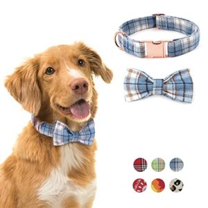 Dog Collar for Small Medium Large Dogs & Cats, Summer Popular Dog Collar with Personalized Print for Girl & Boy Dogs Adjustable Puppy Bow Tie Collar Attachment with Golden Metal Buckle