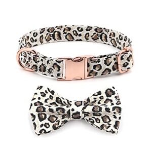dog collar for small medium large dogs & cats, summer popular dog collar with personalized print for girl & boy dogs adjustable puppy bow tie collar attachment with golden metal buckle
