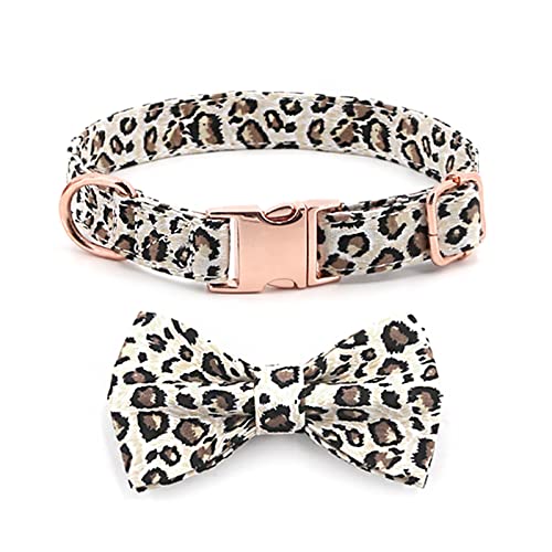 Dog Collar for Small Medium Large Dogs & Cats, Summer Popular Dog Collar with Personalized Print for Girl & Boy Dogs Adjustable Puppy Bow Tie Collar Attachment with Golden Metal Buckle