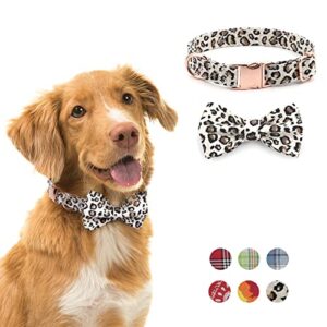 Dog Collar for Small Medium Large Dogs & Cats, Summer Popular Dog Collar with Personalized Print for Girl & Boy Dogs Adjustable Puppy Bow Tie Collar Attachment with Golden Metal Buckle