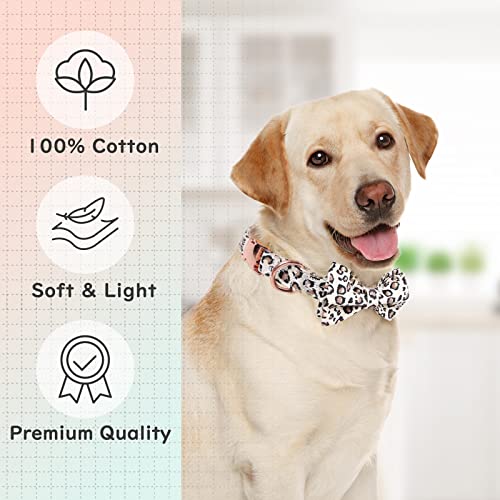 Dog Collar for Small Medium Large Dogs & Cats, Summer Popular Dog Collar with Personalized Print for Girl & Boy Dogs Adjustable Puppy Bow Tie Collar Attachment with Golden Metal Buckle