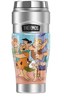 thermos flintstones flintstone family fun stainless king stainless steel travel tumbler, vacuum insulated & double wall, 16oz