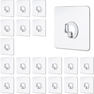 dsisskai 20pcs adhesive wall hooks shower razor holder,seamless transparent adhesive hooks,waterproof and oilproof,wall hooks for hanging keys coats hats bags ceiling office outdoors (white)