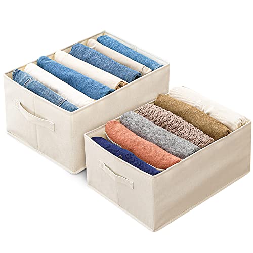 Upgraded Wardrobe Clothes Organizer for Folded，PP Board Clothes Drawer Organizers for Clothing Oversized Compartment Storage Box Jeans Pants Organizer for Closet Leggings, Sweaters, T-shirt