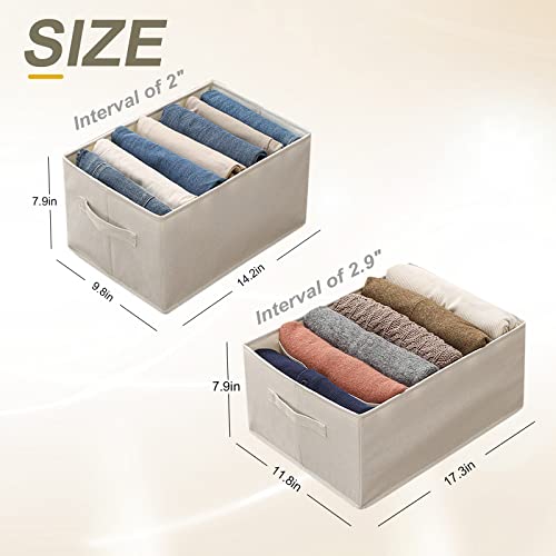 Upgraded Wardrobe Clothes Organizer for Folded，PP Board Clothes Drawer Organizers for Clothing Oversized Compartment Storage Box Jeans Pants Organizer for Closet Leggings, Sweaters, T-shirt