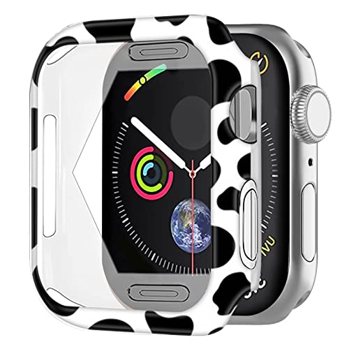 Cow Pattern for iWatch Protective Case Compatible for Apple Watch Case 38/ 40 mm for Apple Watch Series 6/5/4/3/2/1，Ultra Thin HD Clear Soft TPU Edge Cover (38/ 40 mm, Cow)