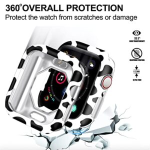 Cow Pattern for iWatch Protective Case Compatible for Apple Watch Case 38/ 40 mm for Apple Watch Series 6/5/4/3/2/1，Ultra Thin HD Clear Soft TPU Edge Cover (38/ 40 mm, Cow)