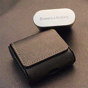 DAYJOY Elegant Leather Protective Case Cover Compatible with B&W/Bowers&Wilkins PI5 S2 /PI7 S2 Wireless Earbuds,Portable Protective Carrying Box Sleeve Storage Bag (Black)