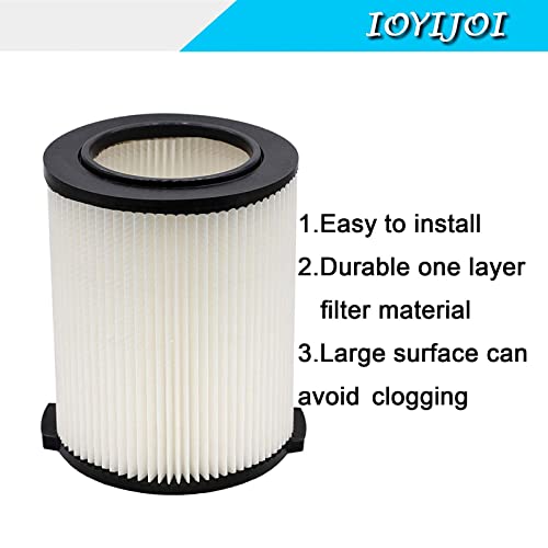 IOYIJOI 2 Pack Standard Wet/dry Vac Filter Vf4000 Compatible with RIDGID Vacs 5-20 Gallons Vacuum Cleaner, Replacement Vf4000 filter
