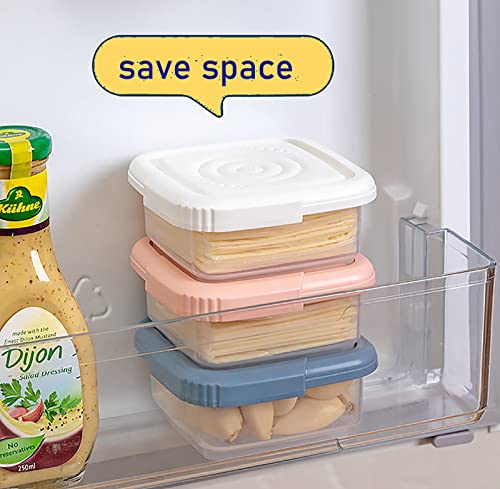 2 Pack-Plastic Cheese Storage Containers with Lids Airtight,Cheese Slice Storage, Keeps Cheese Fresh and Delicious Cheese Container for Fridge (White)