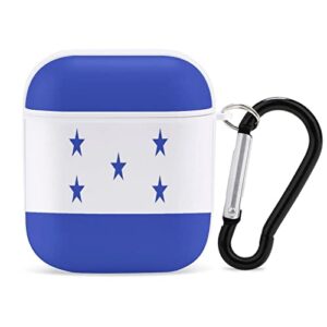 taiziyeah full printed case for airpods honduras flag headset case with keychain for women and men