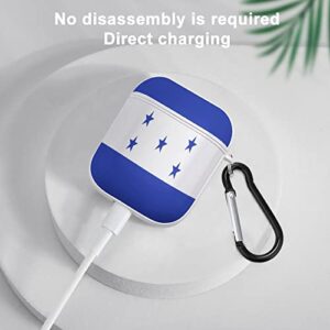 TAIZIYEAH Full Printed Case for AirPods Honduras Flag Headset Case with Keychain for Women and Men