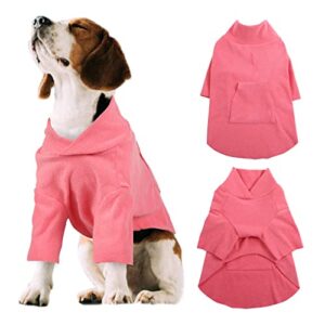 dora bridal dog fleece sweater-pullover dog fleece vest with harness hole-solid fleece dog pajamas-spring dog fleece clothes-stretchy fleece dog sweater for small medium dogs-rose red-xs