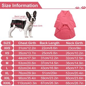 Dora Bridal Dog Fleece Sweater-Pullover Dog Fleece Vest with Harness Hole-Solid Fleece Dog Pajamas-Spring Dog Fleece Clothes-Stretchy Fleece Dog Sweater for Small Medium Dogs-Rose Red-XS