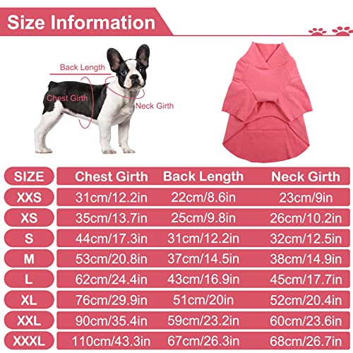 Dora Bridal Dog Fleece Sweater-Pullover Dog Fleece Vest with Harness Hole-Solid Fleece Dog Pajamas-Spring Dog Fleece Clothes-Stretchy Fleece Dog Sweater for Small Medium Dogs-Rose Red-XS