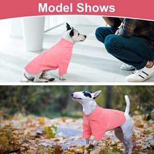 Dora Bridal Dog Fleece Sweater-Pullover Dog Fleece Vest with Harness Hole-Solid Fleece Dog Pajamas-Spring Dog Fleece Clothes-Stretchy Fleece Dog Sweater for Small Medium Dogs-Rose Red-XS